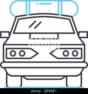 icône de ligne de voyage de voiture, symbole de contour, illustration de vecteur, signe de concept Illustration de Vecteur