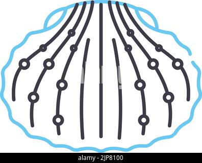 icône de ligne de coque, symbole de contour, illustration vectorielle, signe de concept Illustration de Vecteur