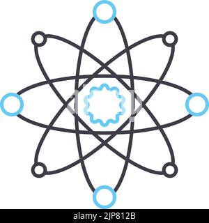 icône de ligne d'énergie atomique, symbole de contour, illustration vectorielle, signe de concept Illustration de Vecteur