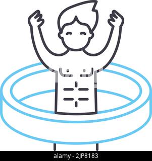 icône de ligne de balayage du corps, symbole de contour, illustration vectorielle, signe de concept Illustration de Vecteur