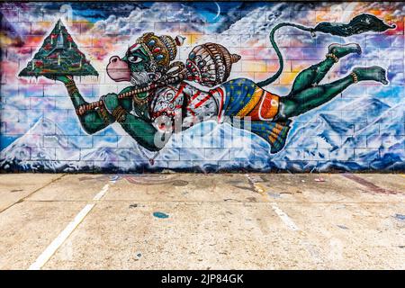 Un gros plan de graffiti sur un mur à Trafalgar Lane, Brighton, Angleterre Banque D'Images