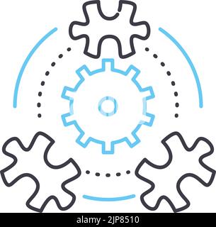 business résout l'icône de ligne, le symbole de contour, l'illustration de vecteur, le signe de concept Illustration de Vecteur