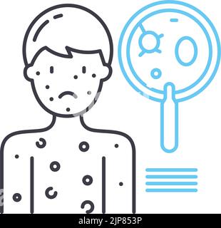 icône de ligne de dermatologie, symbole de contour, illustration vectorielle, signe de concept Illustration de Vecteur