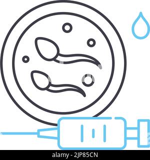 icône de ligne d'insémination artificielle, symbole de contour, illustration vectorielle, signe de concept Illustration de Vecteur