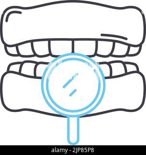 icône de ligne dentaire, symbole de contour, illustration vectorielle, signe de concept Illustration de Vecteur