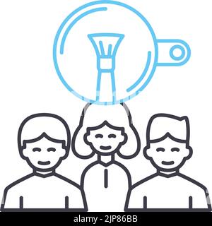 icône de la ligne de talents des employés, symbole de contour, illustration vectorielle, signe de concept Illustration de Vecteur