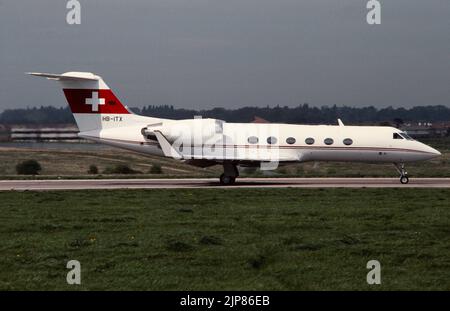 A Gulfstream G-IV Business, Executive, private, Corporate, Jet, Enregistré en Suisse sous le nom HB-ITX. Banque D'Images