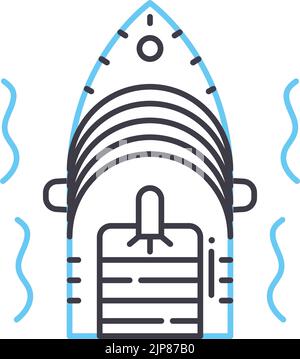 icône de ligne de croisière, symbole de contour, illustration vectorielle, signe de concept Illustration de Vecteur