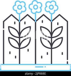 icône de la ligne de plante agricole, symbole de contour, illustration vectorielle, signe de concept Illustration de Vecteur