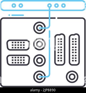 icône de ligne de connexion analogique, symbole de contour, illustration vectorielle, signe de concept Illustration de Vecteur