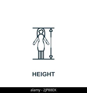 Icône de hauteur. Icône Line simple Health Check pour les modèles, la conception Web et les infographies Illustration de Vecteur