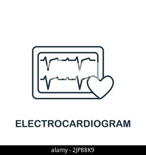Icône d'électrocardiogramme. Icône Line simple Health Check pour les modèles, la conception Web et les infographies Illustration de Vecteur