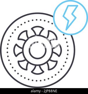 icône de ligne de coronavirus, symbole de contour, illustration de vecteur, signe de concept Illustration de Vecteur