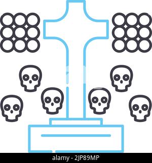 icône de ligne de catacombe, symbole de contour, illustration vectorielle, signe de concept Illustration de Vecteur