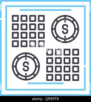 icône de ligne de bingo, symbole de contour, illustration vectorielle, signe de concept Illustration de Vecteur
