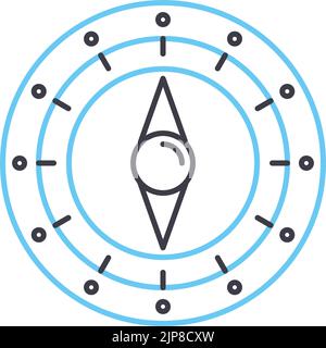 icône de ligne de compas, symbole de contour, illustration vectorielle, signe de concept Illustration de Vecteur
