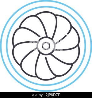 icône de ligne de ventilateur du moteur, symbole de contour, illustration vectorielle, signe de concept Illustration de Vecteur