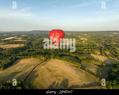 Virgin Experience Days, vue aérienne de Virgin Hot Air Balloon Banque D'Images