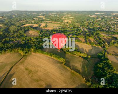 Virgin Experience Days, vue aérienne de Virgin Hot Air Balloon Banque D'Images