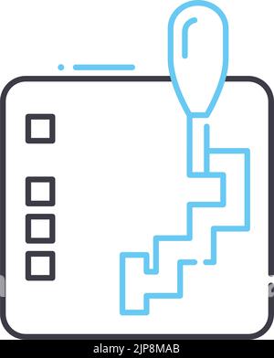 icône de la ligne de la boîte d'engrenages, symbole de contour, illustration vectorielle, signe de concept Illustration de Vecteur