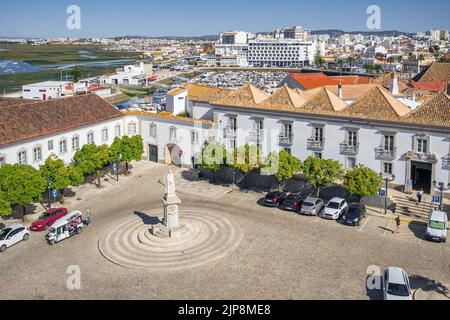 Vue imprenable sur la vieille ville de Faro, Algarve, Portugal Banque D'Images