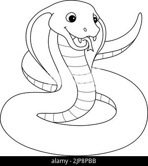 Cobra Animal Isolated coloriage page pour enfants Illustration de Vecteur