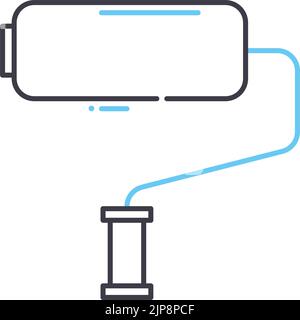 icône de ligne de rouleau de peinture, symbole de contour, illustration vectorielle, signe de concept Illustration de Vecteur