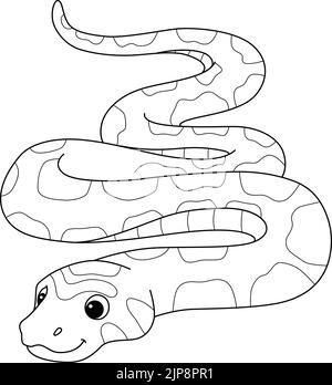 Page de coloriage isolée pour animaux de serpent de maïs pour enfants Illustration de Vecteur