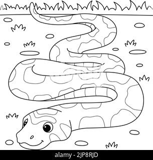 Page de coloriage pour animaux de serpent de maïs pour enfants Illustration de Vecteur