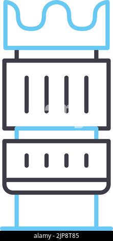 icône de ligne de téléobjectif, symbole de contour, illustration vectorielle, signe de concept Illustration de Vecteur