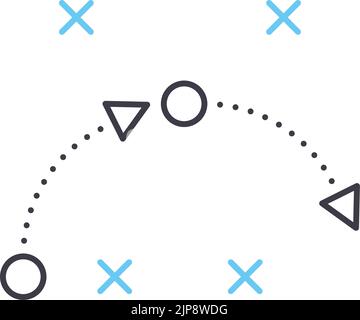 icône de ligne de tactique et de stratégie, symbole de contour, illustration vectorielle, signe de concept Illustration de Vecteur