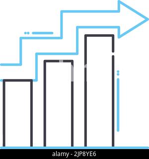 icône de ligne de statistiques, symbole de contour, illustration de vecteur, signe de concept Illustration de Vecteur