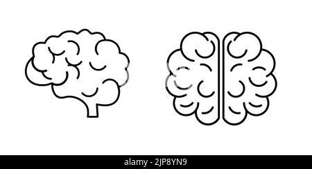 Jeu d'icônes mémoire. Ensemble de contours d'icônes de vecteur cerveau de mémoire pour la conception de sites Web isolée sur fond blanc Illustration de Vecteur