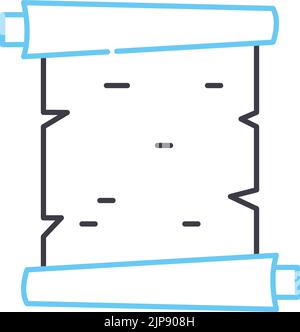 icône de ligne parchemin, symbole de contour, illustration vectorielle, signe de concept Illustration de Vecteur