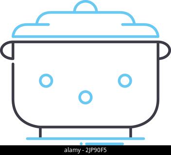 icône de ligne de pot, symbole de contour, illustration vectorielle, signe de concept Illustration de Vecteur