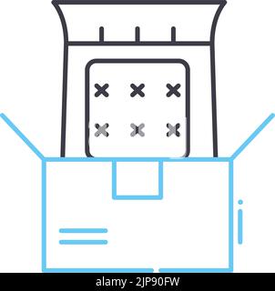 icône de ligne de paquet, symbole de contour, illustration vectorielle, signe de concept Illustration de Vecteur