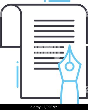 icône de ligne de contact de chant, symbole de contour, illustration vectorielle, signe de concept Illustration de Vecteur