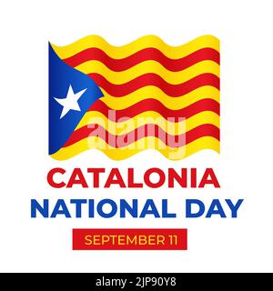 Affiche typographique de la Journée nationale de la Catalogne. Vacances sur 11 septembre. Modèle vectoriel pour bannière, prospectus, cartes de vœux, etc Illustration de Vecteur