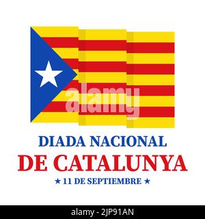 Affiche typographique de la Journée nationale de la Catalogne en espagnol. Vacances sur 11 septembre. Modèle vectoriel pour bannière, prospectus, cartes de vœux, etc Illustration de Vecteur