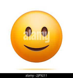 3D jaune Happy Emoticon isolé sur blanc. Illustration de Vecteur