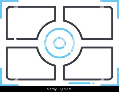 petite icône de ligne de caméra, symbole de contour, illustration vectorielle, signe de concept Illustration de Vecteur