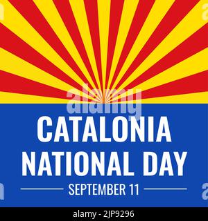 Bannière de la Journée nationale de la Catalogne. Vacances sur 11 septembre. Modèle vectoriel pour poster typographique, prospectus, cartes de vœux, etc Illustration de Vecteur