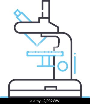 icône de ligne de microscope, symbole de contour, illustration vectorielle, signe de concept Illustration de Vecteur