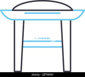 icône de ligne de tabouret, symbole de contour, illustration vectorielle, signe de concept Illustration de Vecteur