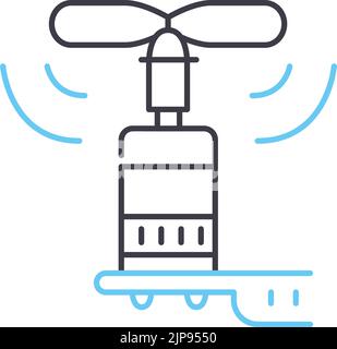 icône puissante de ligne de moteur, symbole de contour, illustration vectorielle, signe de concept Illustration de Vecteur