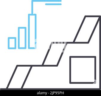 icône de ligne d'analyse statistique, symbole de contour, illustration vectorielle, signe de concept Illustration de Vecteur