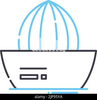 icône de la ligne orange de la centrifugeuse de cuisine, symbole de contour, illustration vectorielle, signe de concept Illustration de Vecteur