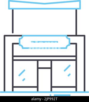 icône de ligne de supermarché, symbole de contour, illustration vectorielle, signe de concept Illustration de Vecteur