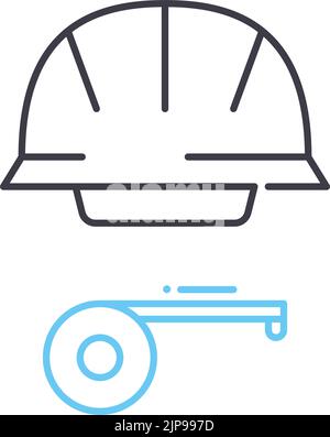 icône de la ligne d'engrenage du contremaître, symbole de contour, illustration vectorielle, signe de concept Illustration de Vecteur