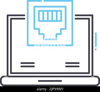 icône de ligne lan, symbole de contour, illustration de vecteur, signe de concept Illustration de Vecteur